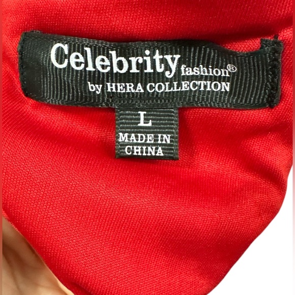 CELEBRITY FASHION® by HERA COLLECTION, Red Sequin Dress, Size L - Picture 5 of 10